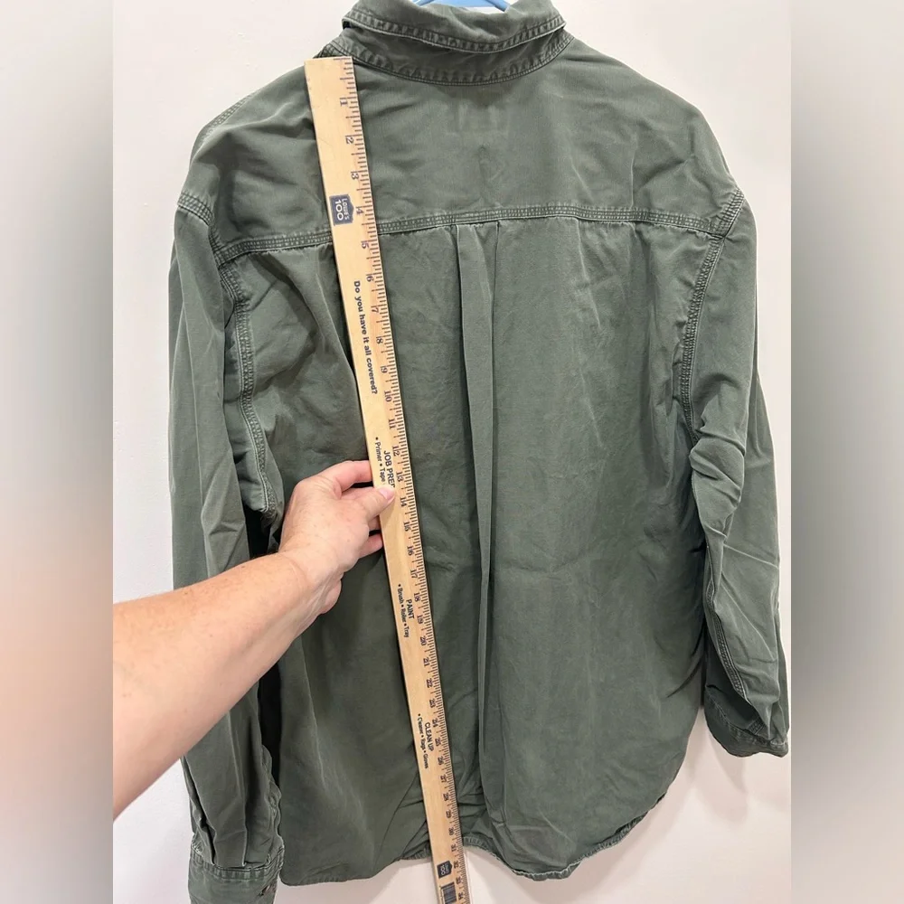 Carhartt Olive Green and Tan Contrast Collar Work Shirt - Picture 8 of 8